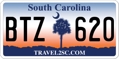 SC license plate BTZ620