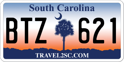 SC license plate BTZ621