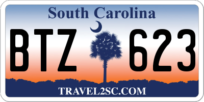 SC license plate BTZ623