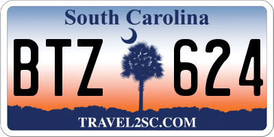 SC license plate BTZ624