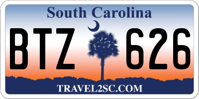 SC license plate BTZ626