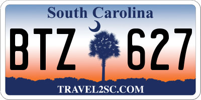 SC license plate BTZ627