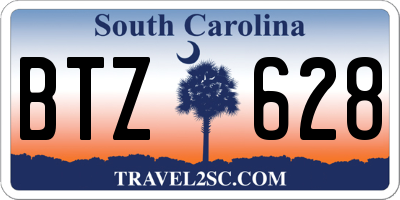 SC license plate BTZ628
