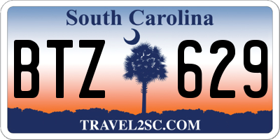 SC license plate BTZ629