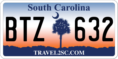 SC license plate BTZ632