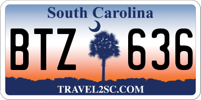 SC license plate BTZ636