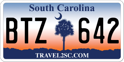 SC license plate BTZ642