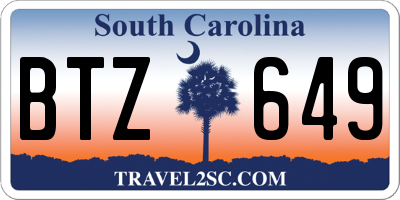 SC license plate BTZ649