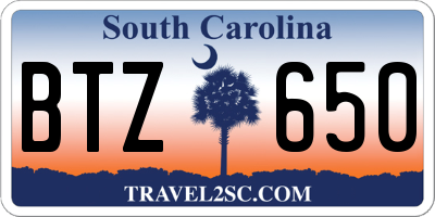 SC license plate BTZ650