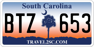 SC license plate BTZ653