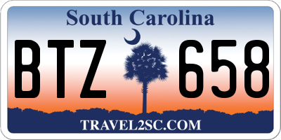 SC license plate BTZ658