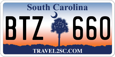 SC license plate BTZ660