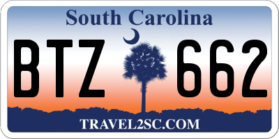 SC license plate BTZ662