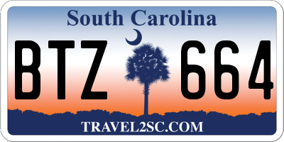 SC license plate BTZ664