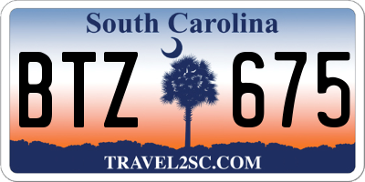SC license plate BTZ675