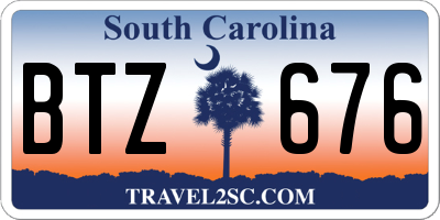 SC license plate BTZ676
