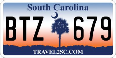 SC license plate BTZ679