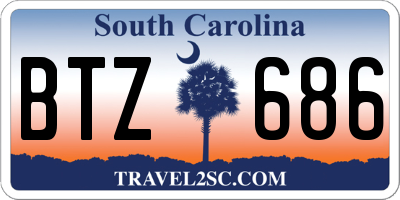 SC license plate BTZ686