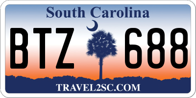 SC license plate BTZ688