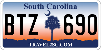 SC license plate BTZ690