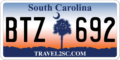 SC license plate BTZ692