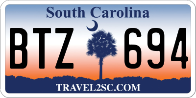 SC license plate BTZ694