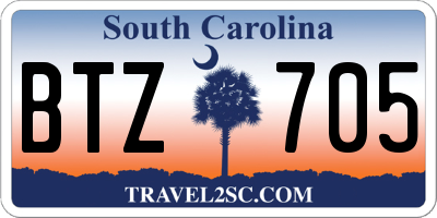 SC license plate BTZ705
