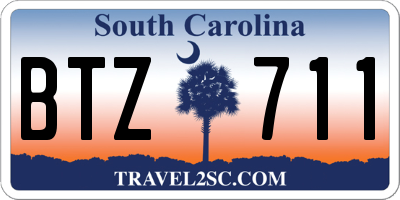 SC license plate BTZ711