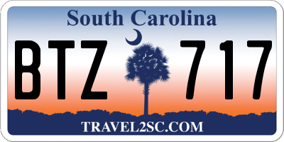 SC license plate BTZ717