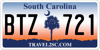 SC license plate BTZ721