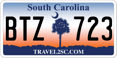 SC license plate BTZ723