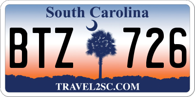 SC license plate BTZ726