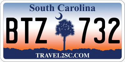 SC license plate BTZ732