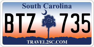SC license plate BTZ735