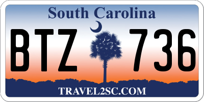 SC license plate BTZ736