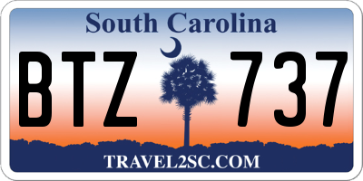 SC license plate BTZ737