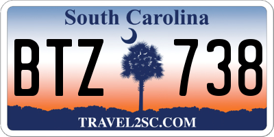 SC license plate BTZ738