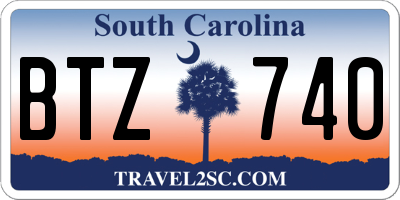 SC license plate BTZ740