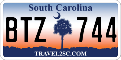 SC license plate BTZ744