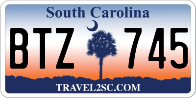 SC license plate BTZ745