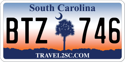 SC license plate BTZ746