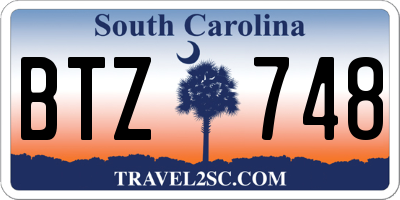 SC license plate BTZ748