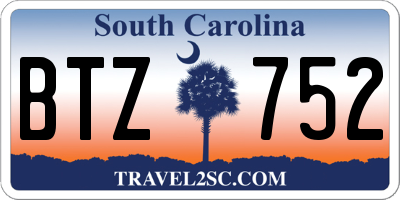 SC license plate BTZ752