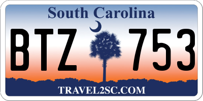 SC license plate BTZ753