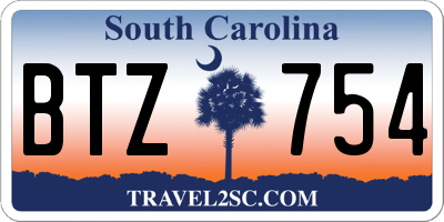 SC license plate BTZ754