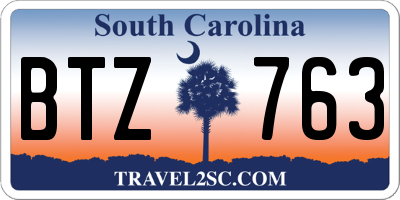 SC license plate BTZ763