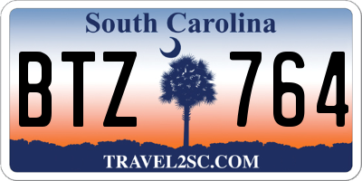SC license plate BTZ764