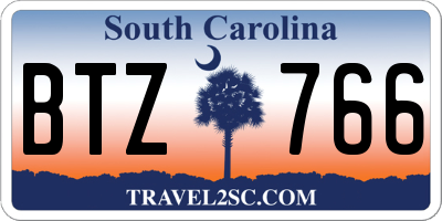 SC license plate BTZ766