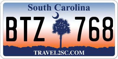 SC license plate BTZ768