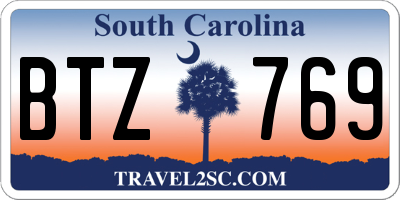 SC license plate BTZ769